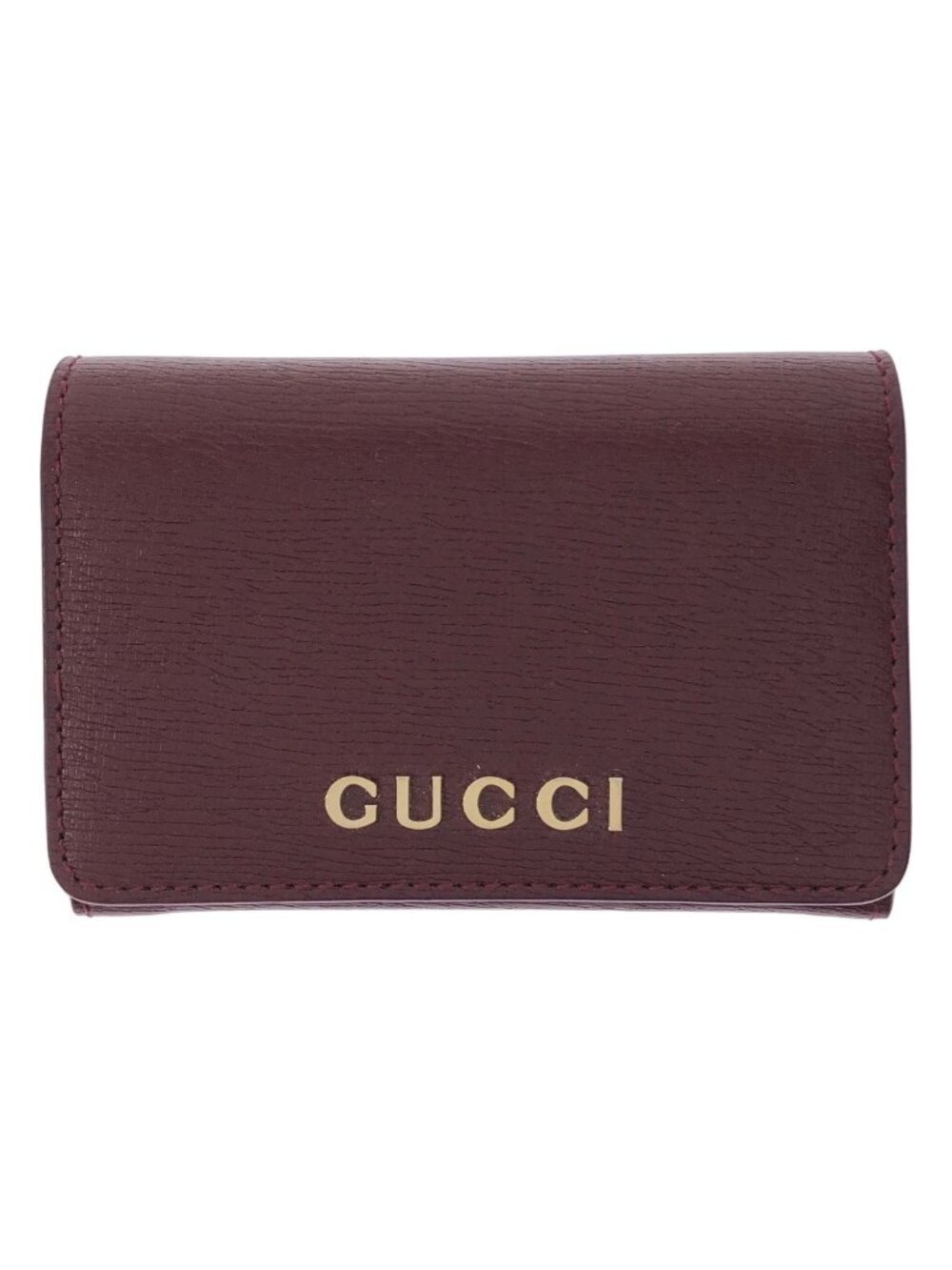 Gucci Script Leather Card Case Burgundy